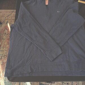 Vineyard Vines mens size XXL Pima cotton 1/4 Zip Mock Neck Pullover  Blue Pink